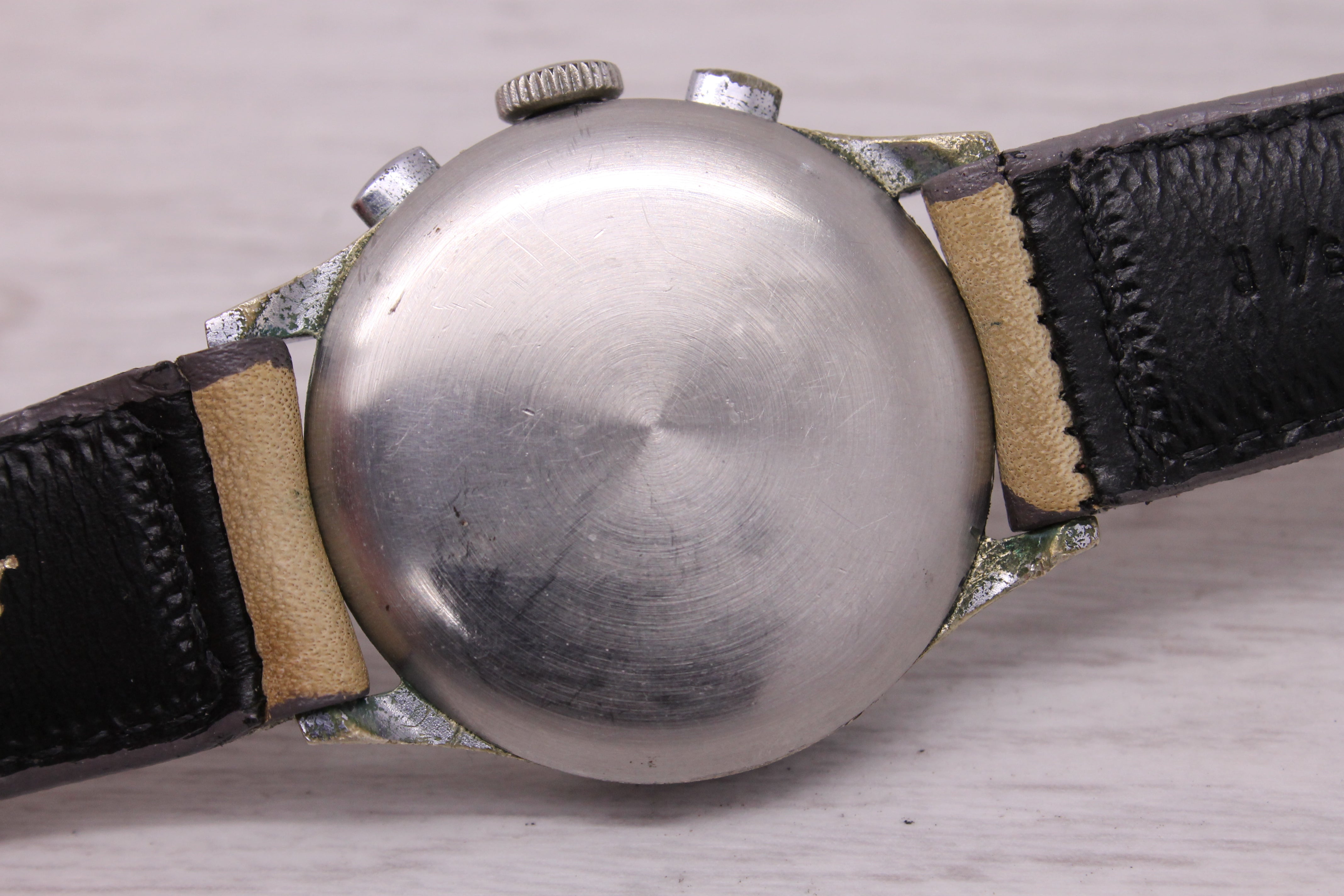 Dark Gray Vintage c.1950 Harvel Mens 33mm Steel Back Chronograph Watch Valjoux 23