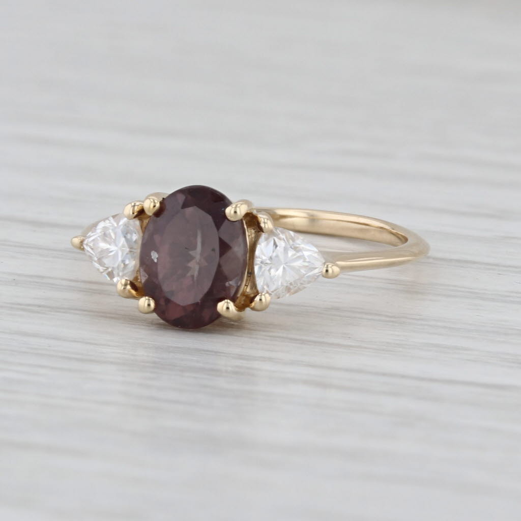 1.98ctw Color Change Garnet Moissanite Ring 10k Yellow Gold Size 7
