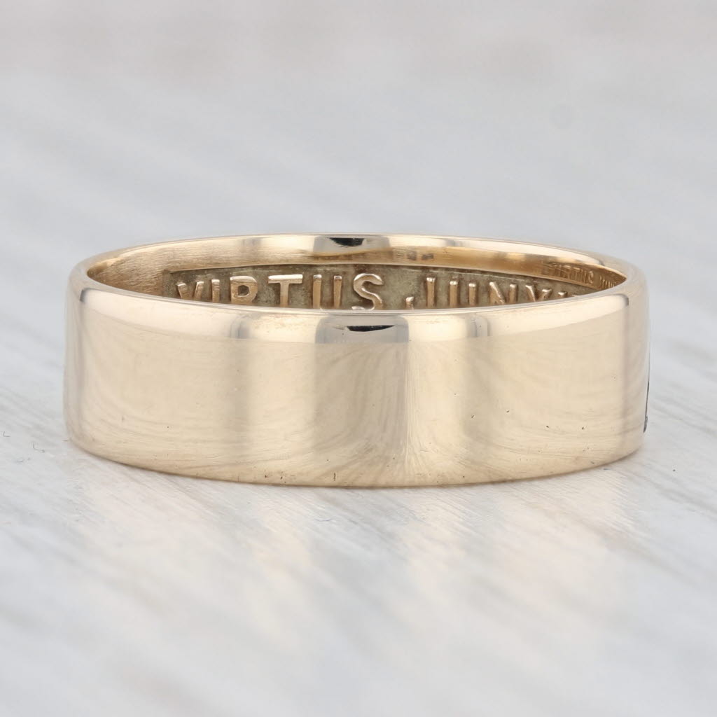 Light Gray Masonic Yod Ring 10k Yellow Gold Size 10.25 Band 14th Degree Scottish Rite