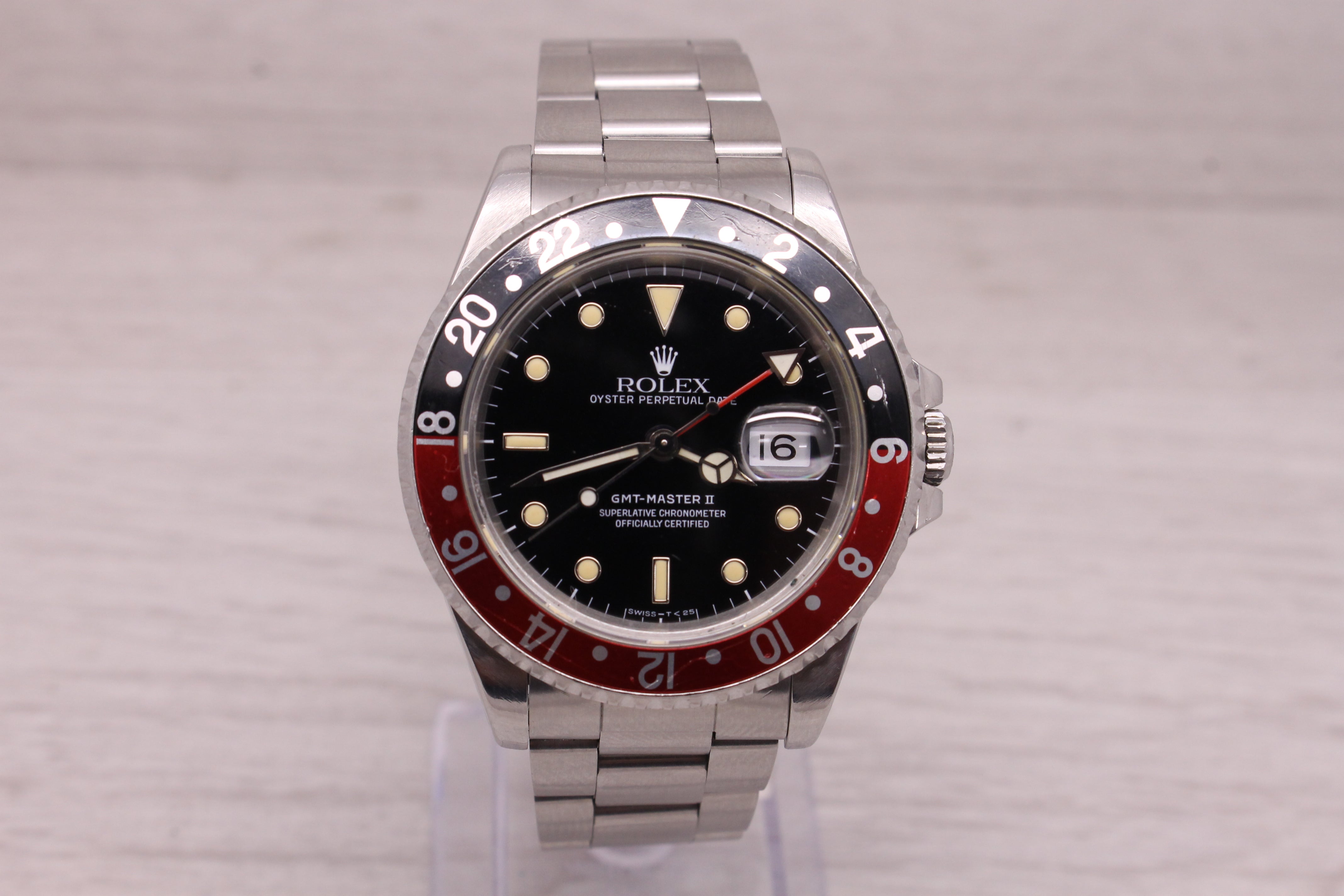 Gray Vintage 1991 Rolex GMT Master II 16710 Mens 40mm Watch Coke N = Serviced =