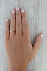Dark Gray 0.20ctw Diamond Wedding Band 14k White Gold Stackable Ring Size 6.5