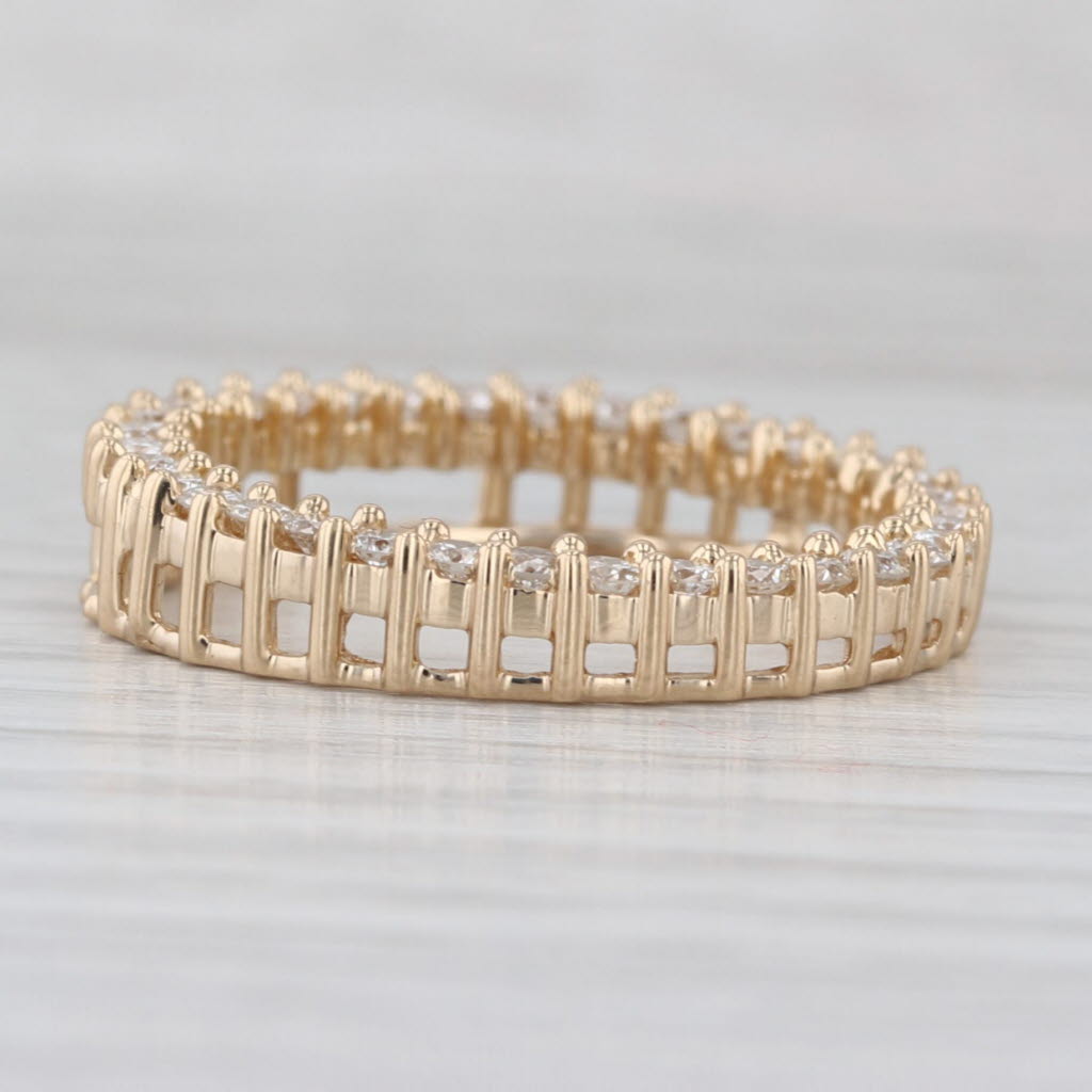 0.97ctw Diamond Eternity Circle Pendant 14k Yellow Gold Floating Drop