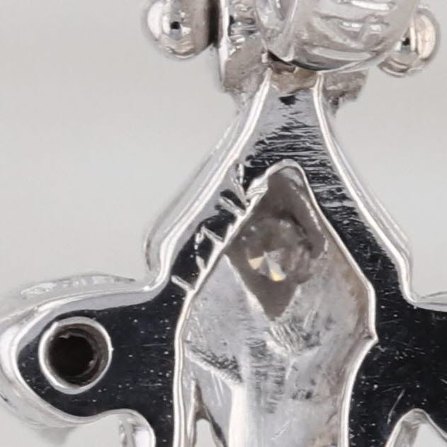 1.25ctw Diamond Chandelier Earrings 14k White Gold Ornate Vintage Clip On Drops