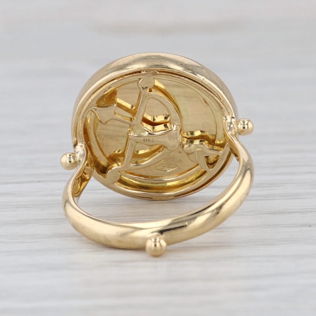 Temple St Clair Diamond Cherub Guardian Angel Ring 18k Gold Size 7.5 Florence 86