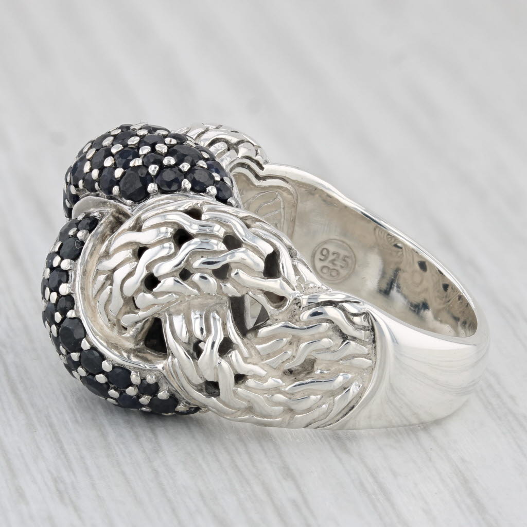 Light Gray John Hardy Lava Braided 5ctw Blue Sapphire Knot Cocktail Ring Sterling Silver