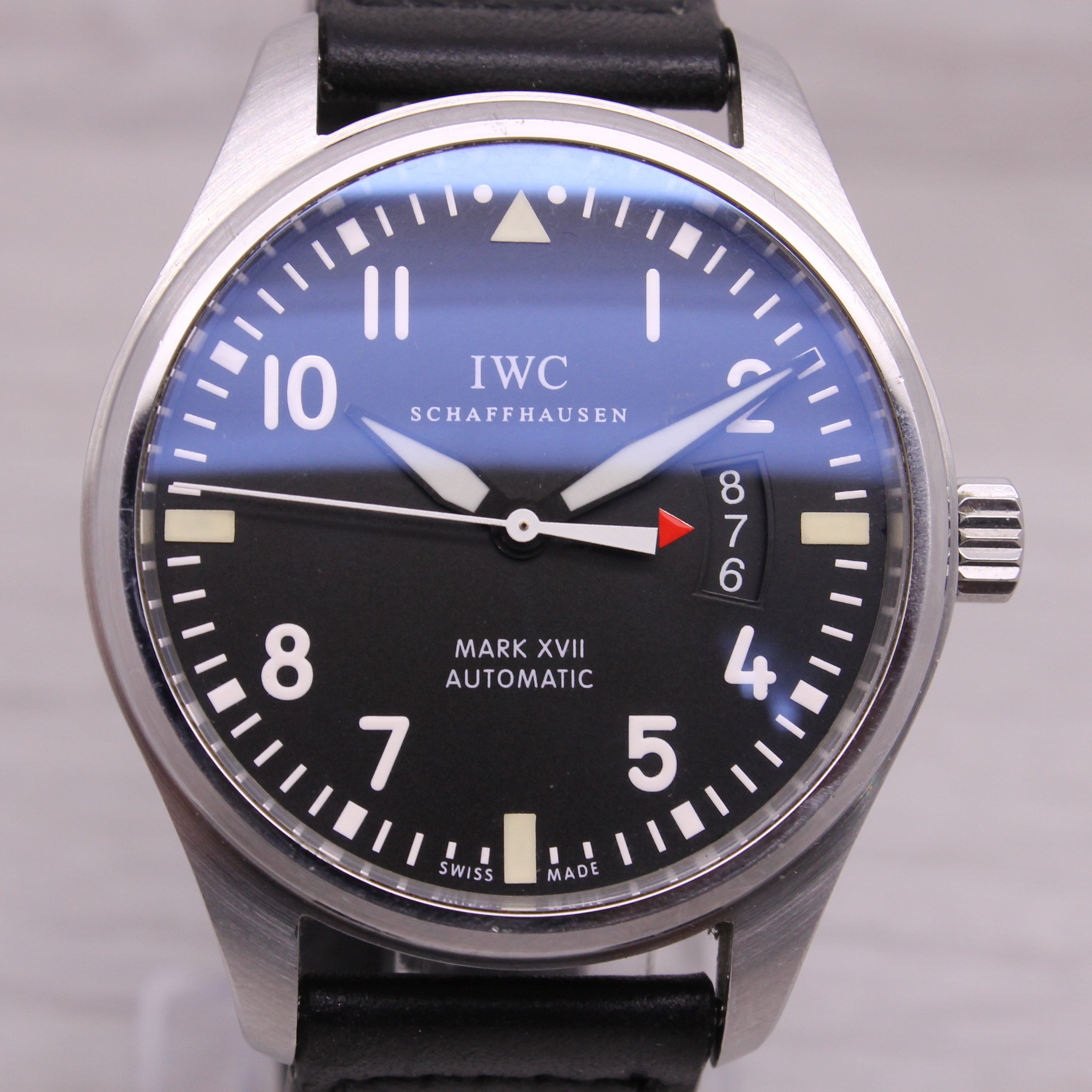 Gray IWC Mark XVII IW326501 Men 41mm Steel Automatic Watch Original Box Strap Service