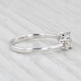 0.71ctw Diamond Princess 3-Stone Ring 14k White Gold Size 6 Engagement