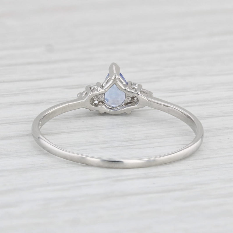 0.37ctw Pear Tanzanite Diamond Ring Platinum Size 10.25
