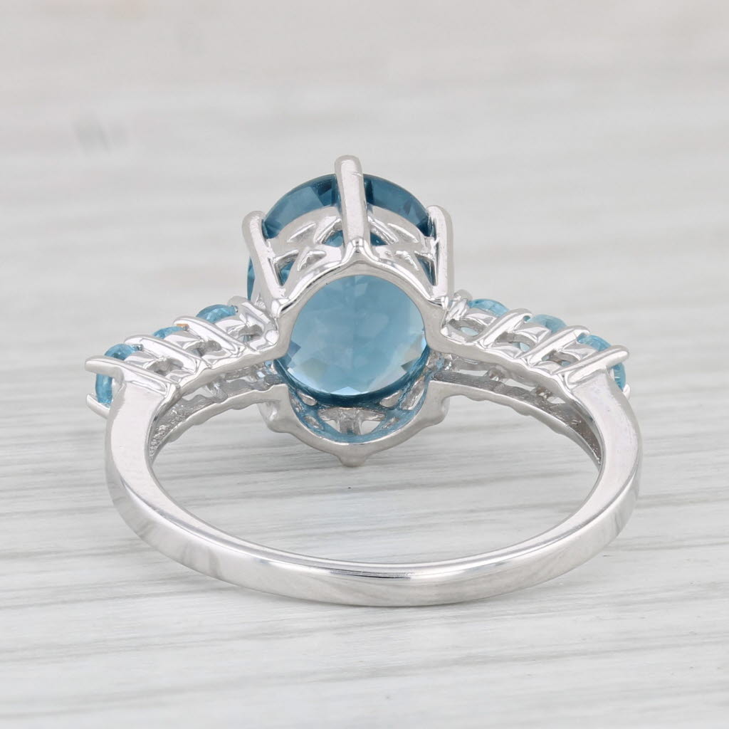 Light Gray 3.51ctw London Blue & Light Blue Topaz Ring 10k White Gold Size 7