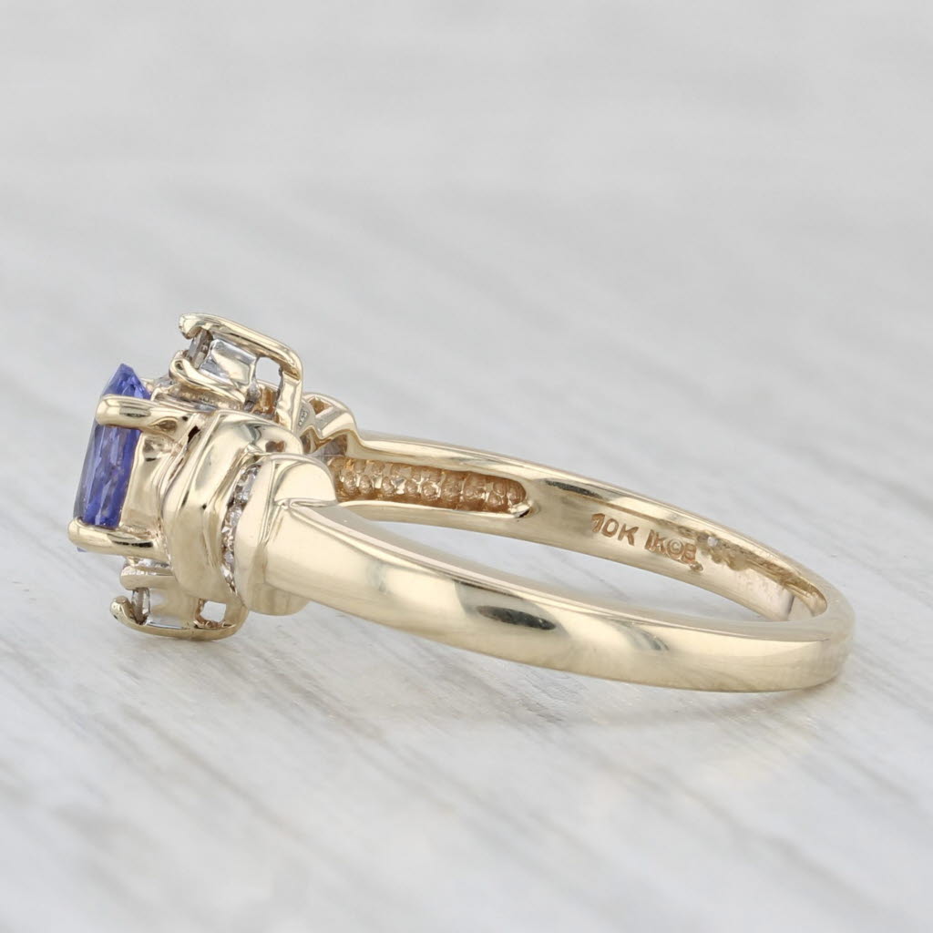 Light Gray 0.57ctw Tanzanite Diamond Ring 10k Yellow Gold Size 6.25