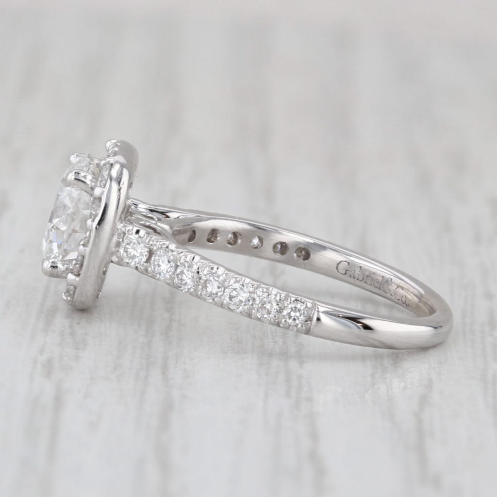 2.04ctw Lab Grown Diamond Halo Engagement Ring 14k White Gold IGI Gabriel & Co