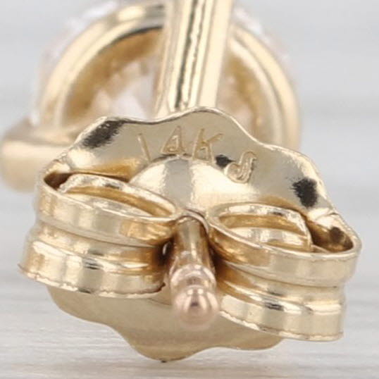 New 0.68ctw Diamond Solitaire Stud Earrings 14k Gold Round Brilliant Studs