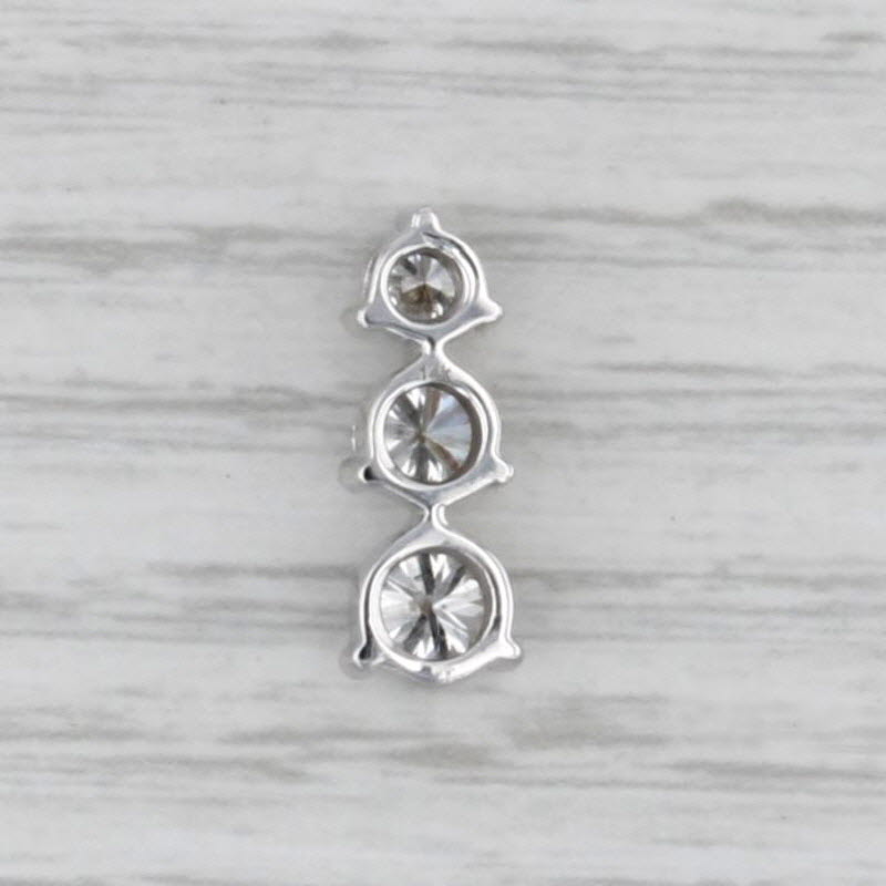 1.19ctw Graduated Round 3-Stone Journey Pendant 14k White Gold