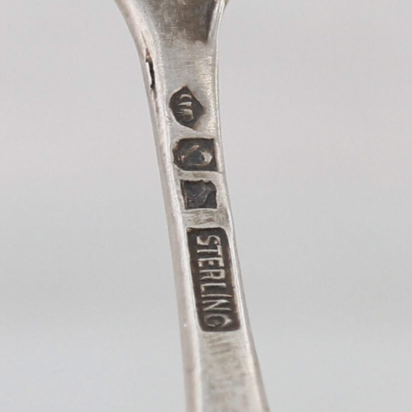 Vintage Set of 3 Salt Spoons Sterling Silver Fruit Pattern Robbins Simons