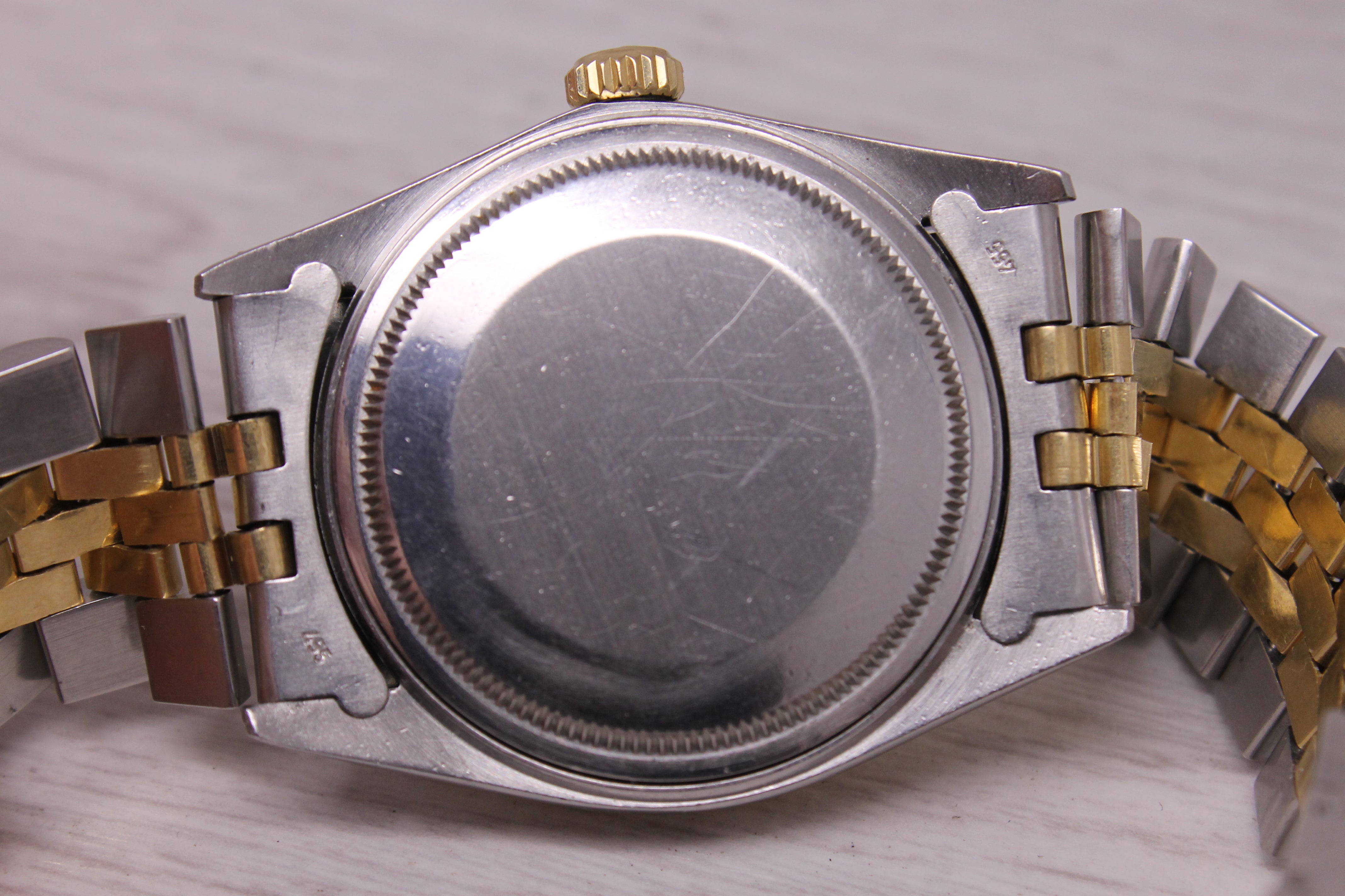 Vintage 1987 Rolex Datejust 16013 Mens 18k Steel Automatic Watch Jubilee Lemon