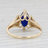 Light Gray 1.40ct Marquise Blue Lab Created Sapphire Diamond Ring 10k Yellow Gold Size 6.75