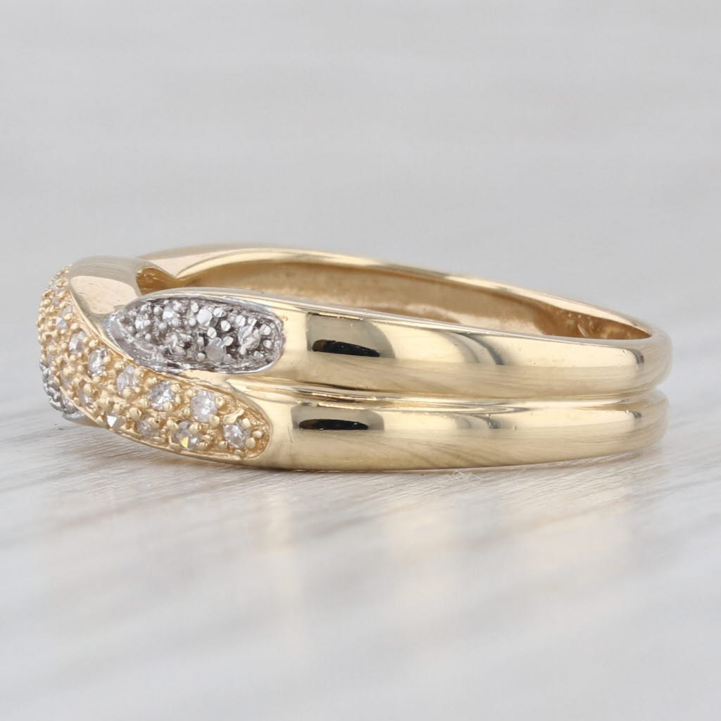 Light Gray 0.25ctw Woven Diamond Ring 14k Gold Size 8 Stackable Band