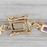7.48ctw Amethyst Diamond Tennis Bracelet 14k Yellow Gold 7.25" 4.1mm