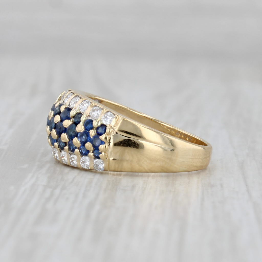 Gray 1.74ctw Blue Sapphire Diamond Ring 18k Yellow Gold Size 7.25