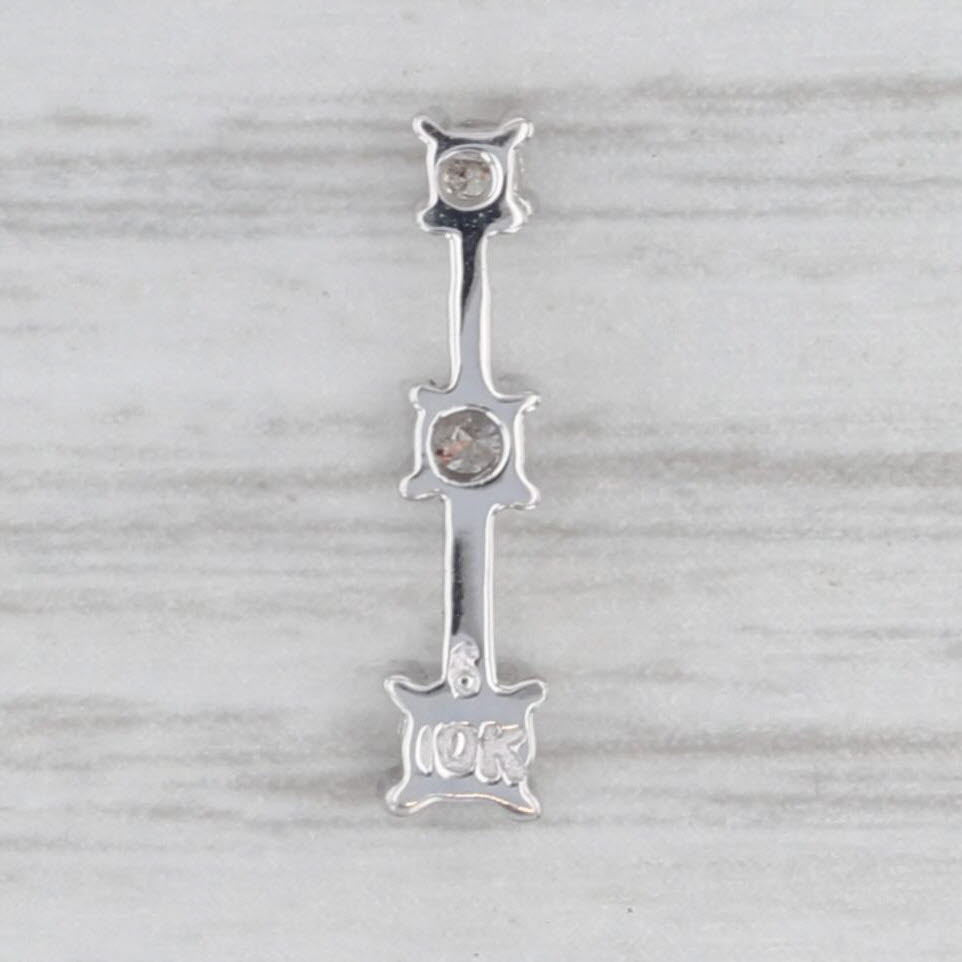 0.13ctw Graduated Diamond 3-Stone Journey Pendant 10k White Gold Small Drop