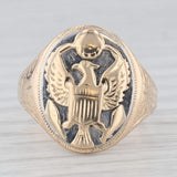 Vintage US Army Military Insignia Ring 14k Yellow White Gold Size 8.5 Signet