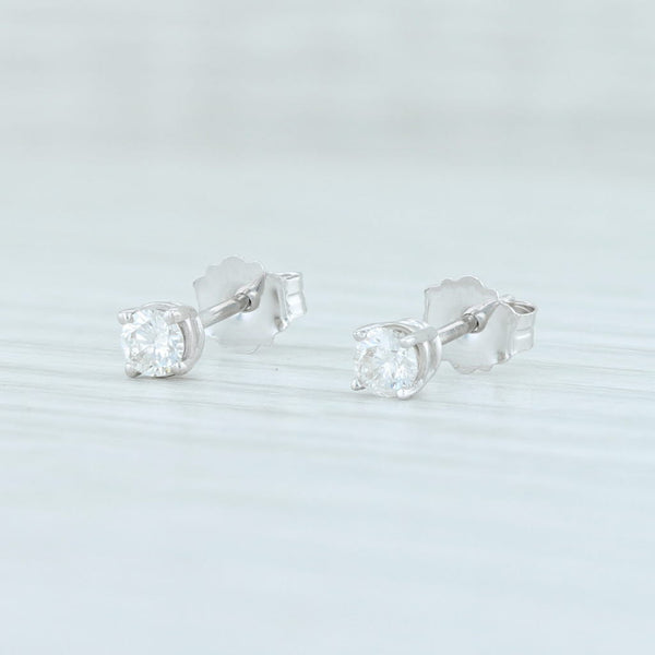 Light Gray 0.18ctw Diamond Stud Earrings 14k White Gold Round Brilliant Solitaire Studs