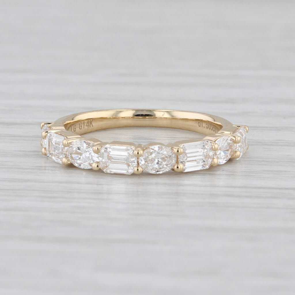 New 1.51ctw Lab Grown Diamond Wedding Band 14k Yellow Gold Sz 6.5 Stackable Ring