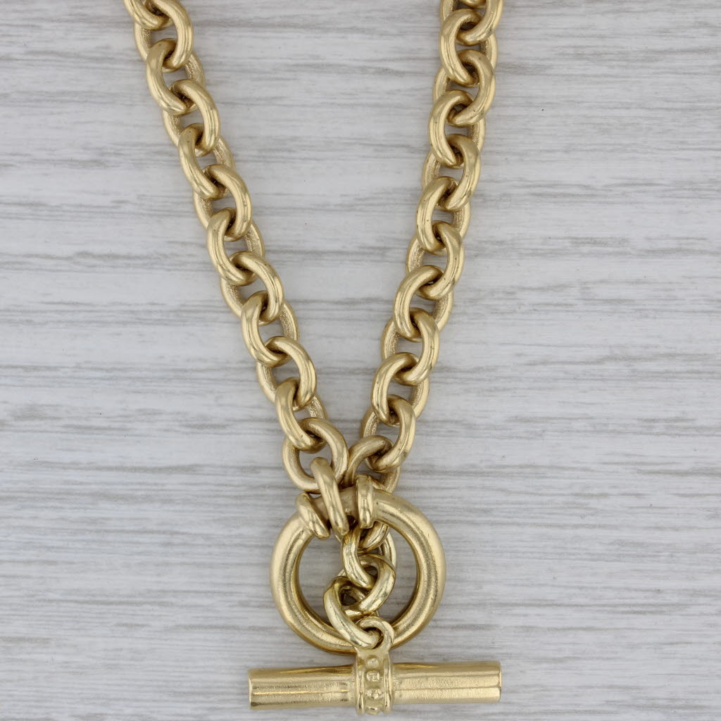 Gray Slane & Slane Cable Chain Necklace 18k Yellow Gold 17" 7.8mm Toggle Clasp