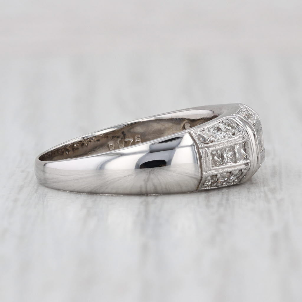 0.75ctw Diamond Ring 14k White Gold Size 8 Wedding Anniversary Band