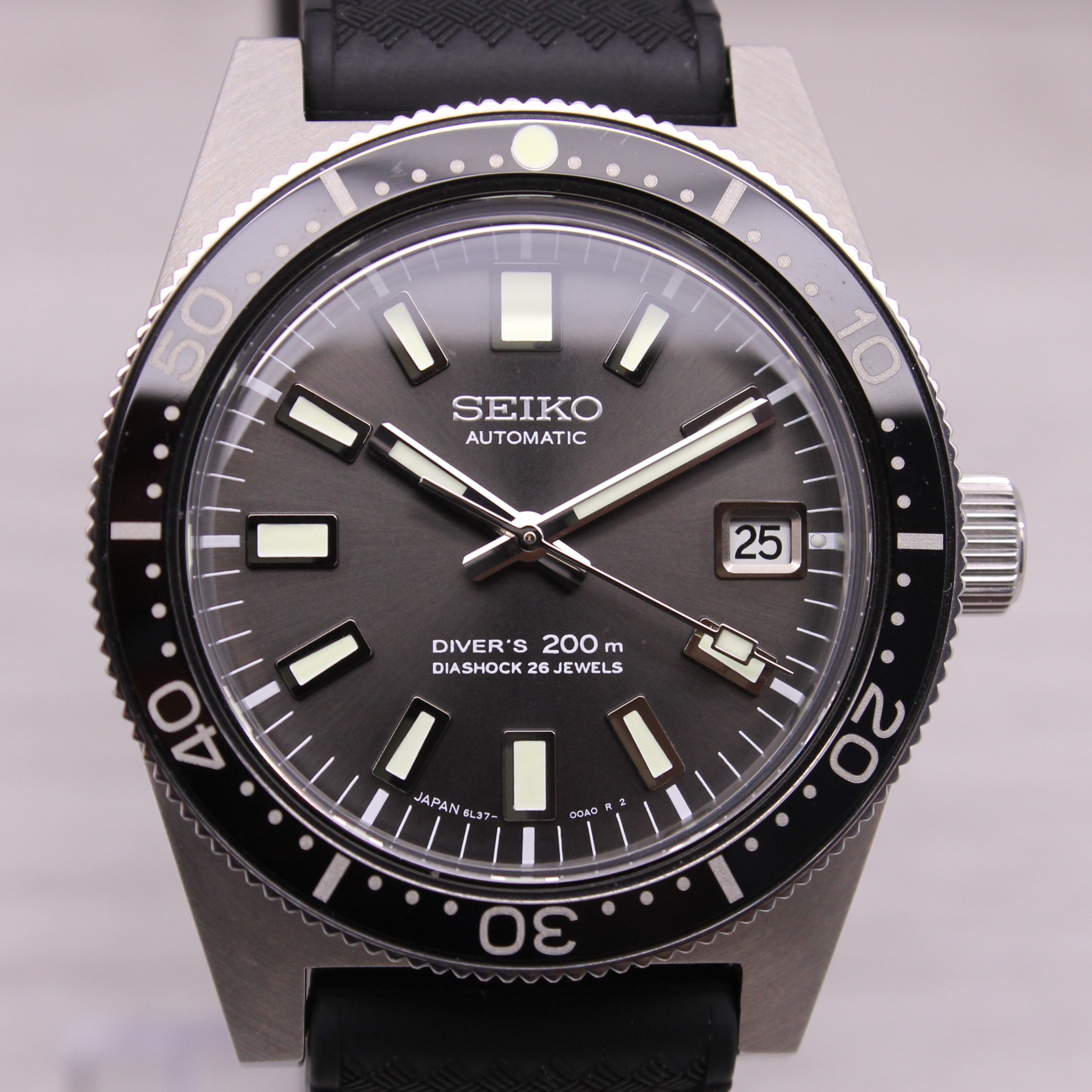 Gray Seiko SJE093 62MAS Limited Edition 1965 38mm Steel Divers Watch Boxes - MINT -