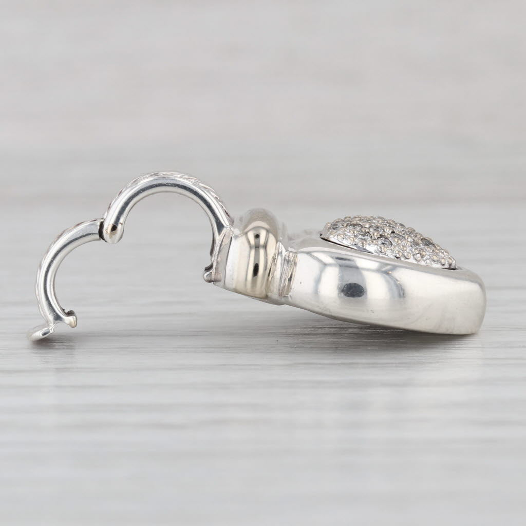 Yurman 0.23ctw Diamond Cluster Heart Pendant Sterling Silver 18k Gold Enhancer