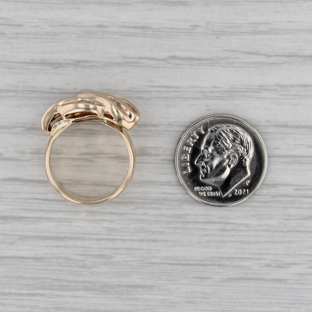 0.47ctw Diamond Ovalay Knot Ring 14k Yellow Gold Size 4