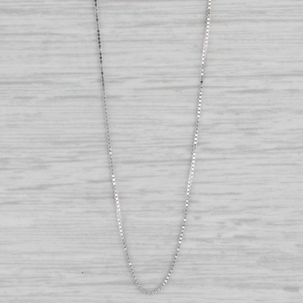 Gray 17.75" 0.5mm Box Chain Necklace 10k White Gold