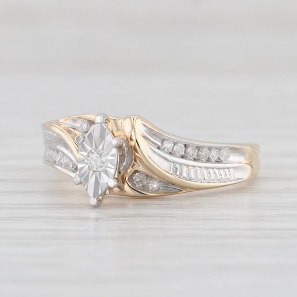 Diamond Engagement Style Ring 10k Yellow Gold Size 7
