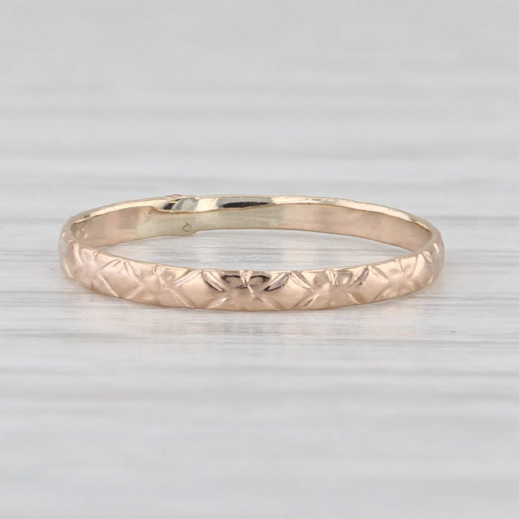 Vintage Small Size Baby Ring 10k Yellow Gold Keepsake Band 1.3mm