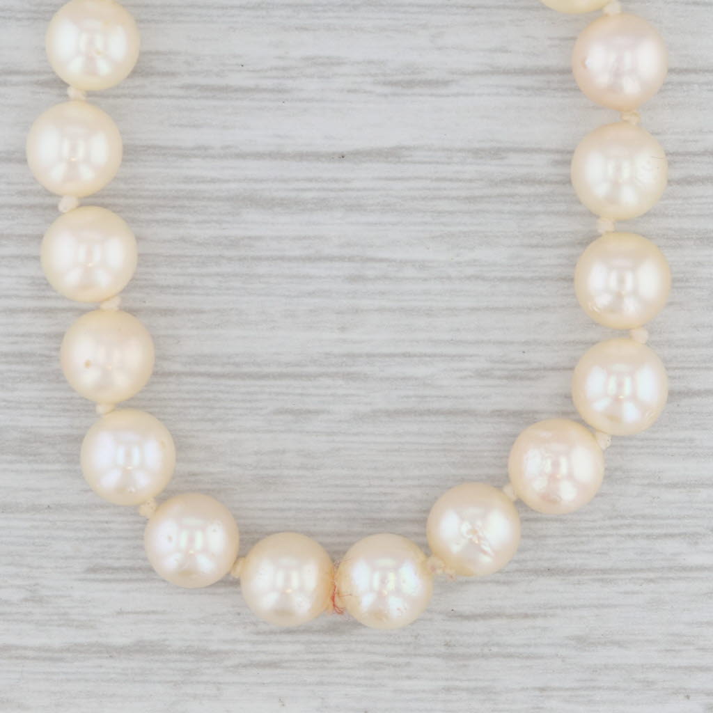 Cultured Pearl Single Strand Bead Necklace Pull Over 29" 6.7mm