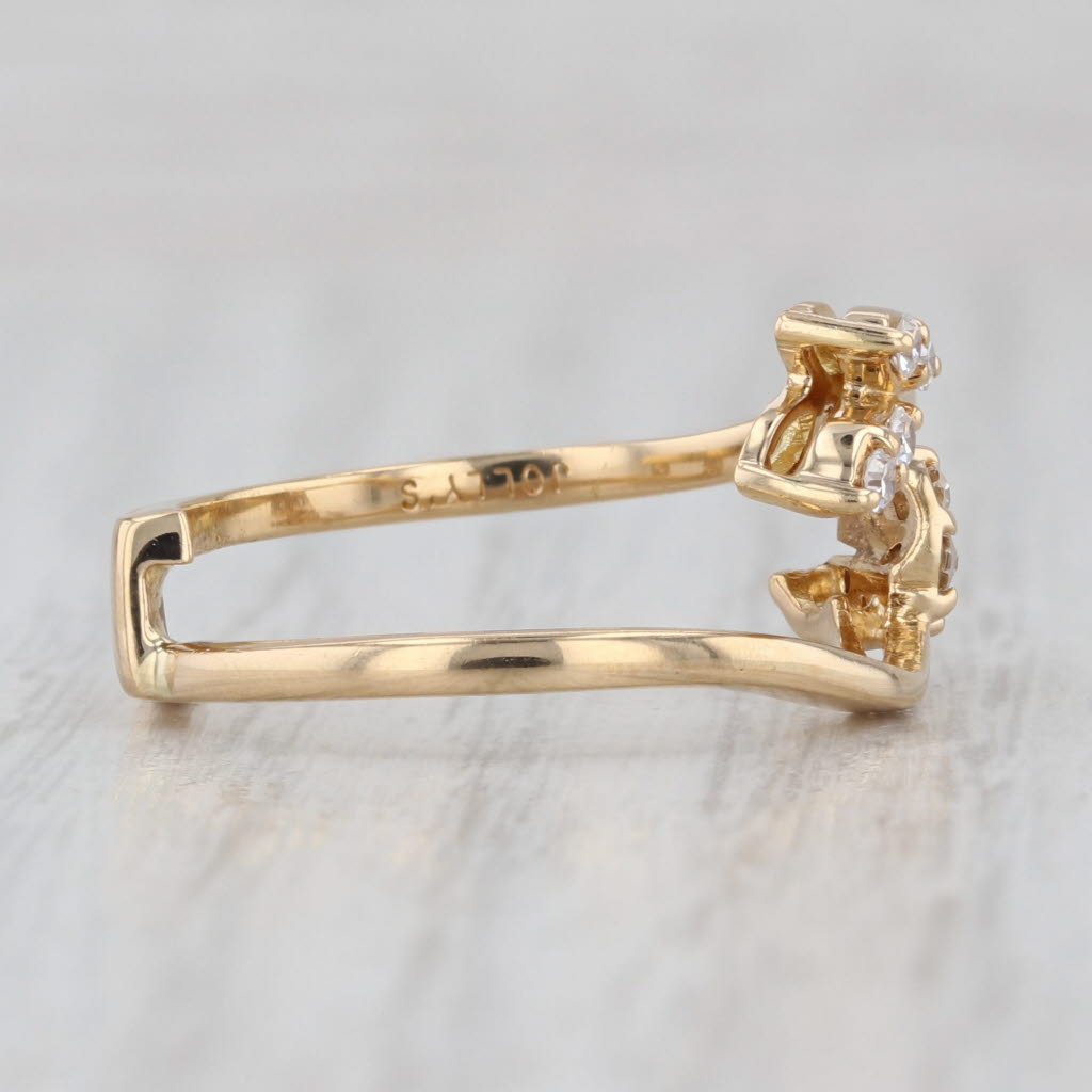 0.18ctw Diamond Ring Guard Enhancer Jacket 18k Yellow Gold Bridal Size 6.5