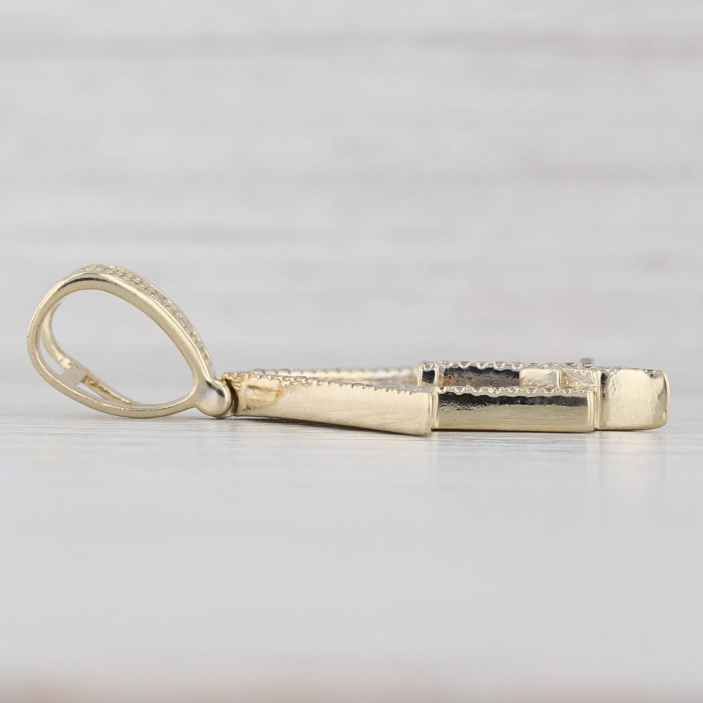 0.97ctw Pave Diamond House Lighting Pendant 10k Yellow Gold