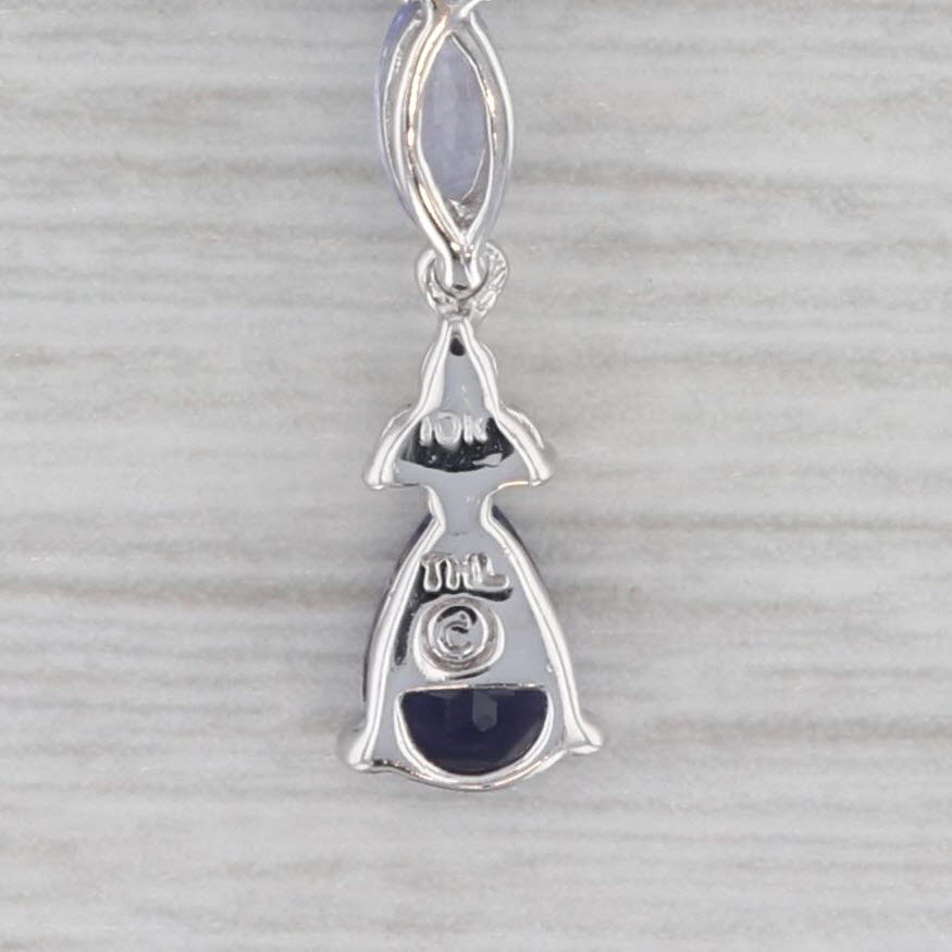 Gray 1.10ctw Tanzanite Diamond Y Lavalier Necklace 10k White Gold 17.75" Chain