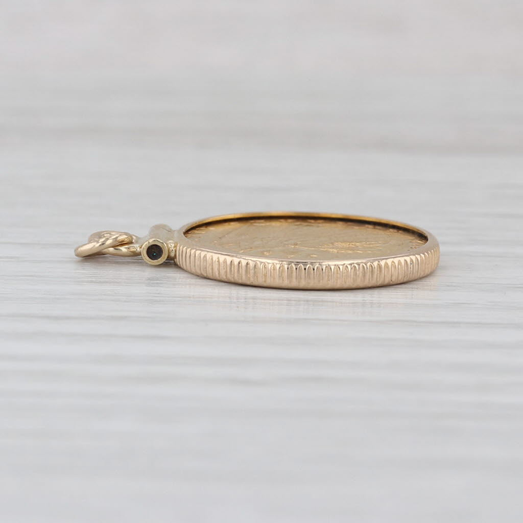 1912 Indian Head American Gold Eagle Coin Pendant 14k 22k Charm 2.5 Dollars