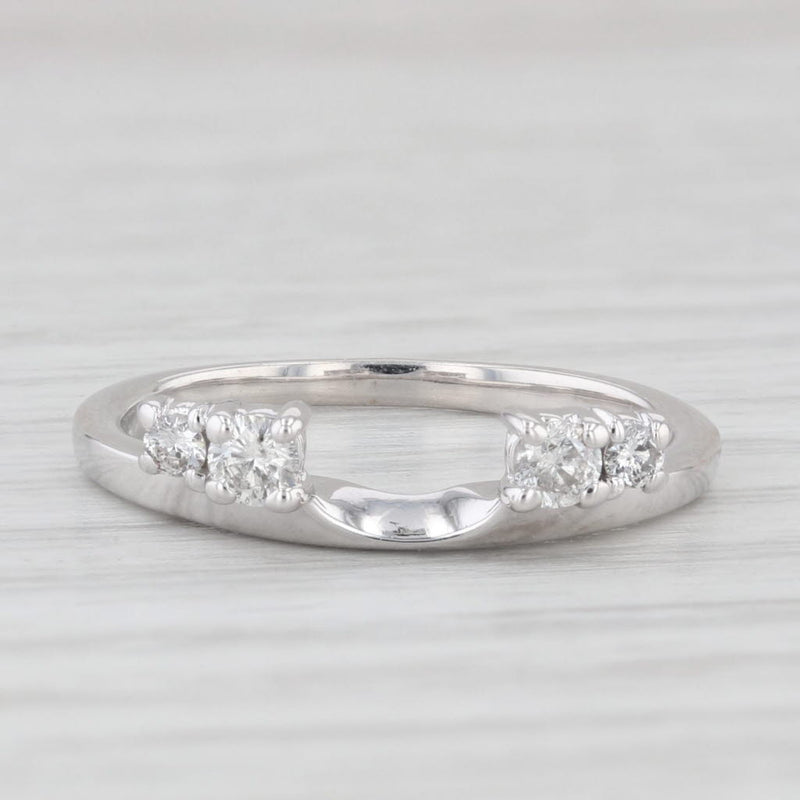 0.16ctw Diamond Ring Guard Enhancer Wedding Band 14k White Gold Size 5.25