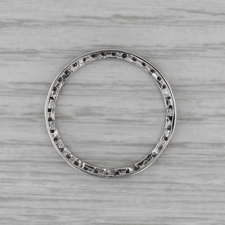 0.50ctw Diamond Eternity Circle Pendant 10k White Gold Floating Drop