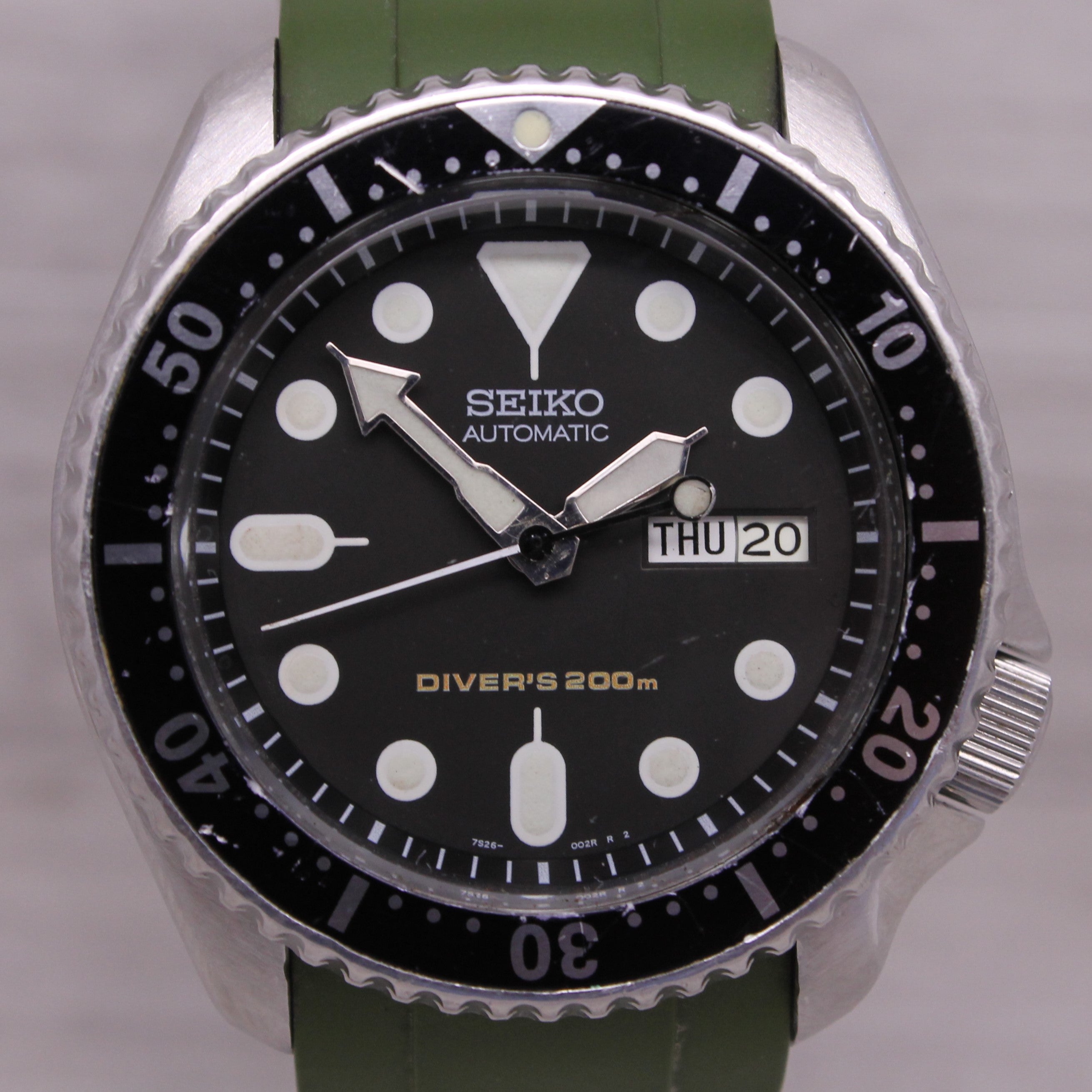 Dark Slate Gray Seiko SKX007 Automatic 200m 42mm Steel Divers Watch W/Date 7S26-0020