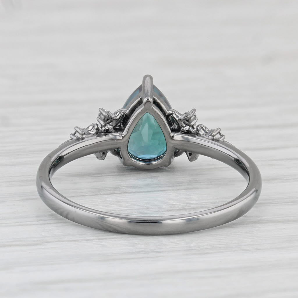 Light Gray 1.52ctw Teal Lab Created Alexandrite Cubic Zirconia Ring 10k White Gold Sz 8