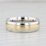 Light Gray Diamond Men's 2-Toned Wedding Band 18k Gold Platinum Size 8.75 Ring