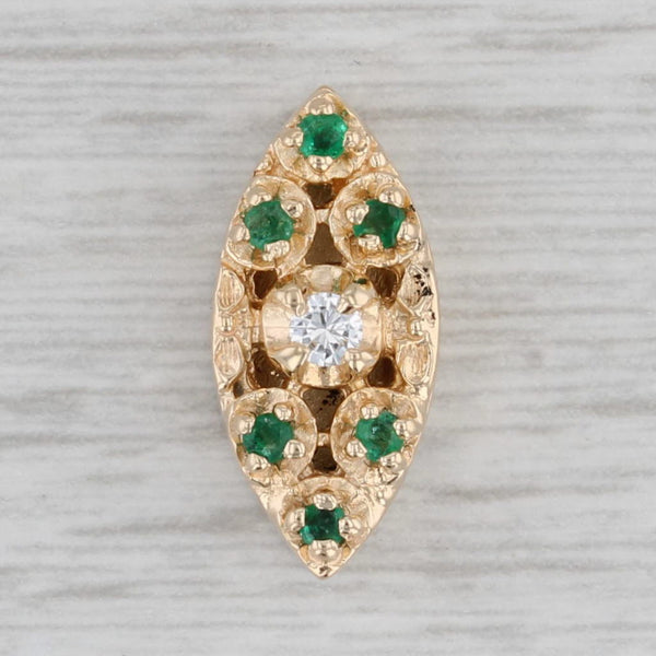Richard Glatter 0.14ctw Emerald Diamond Slide Bracelet Charm 14k Yellow Gold