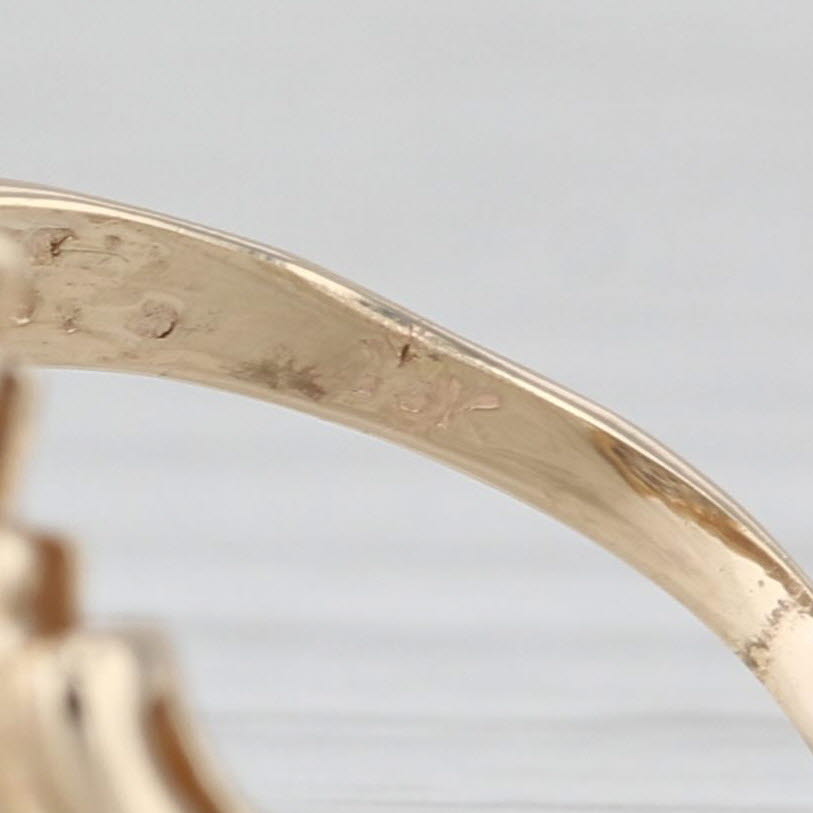 0.18ctw Diamond Cluster Bypass Ring 10k Yellow Gold Size 4.75