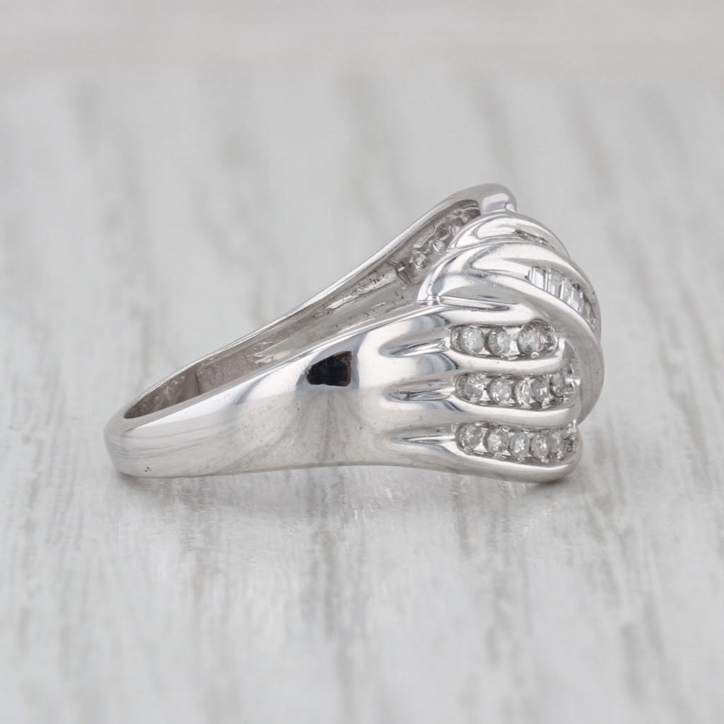 0.60ctw Diamond Knot Overlay Ring 10k white Gold Size 7.25