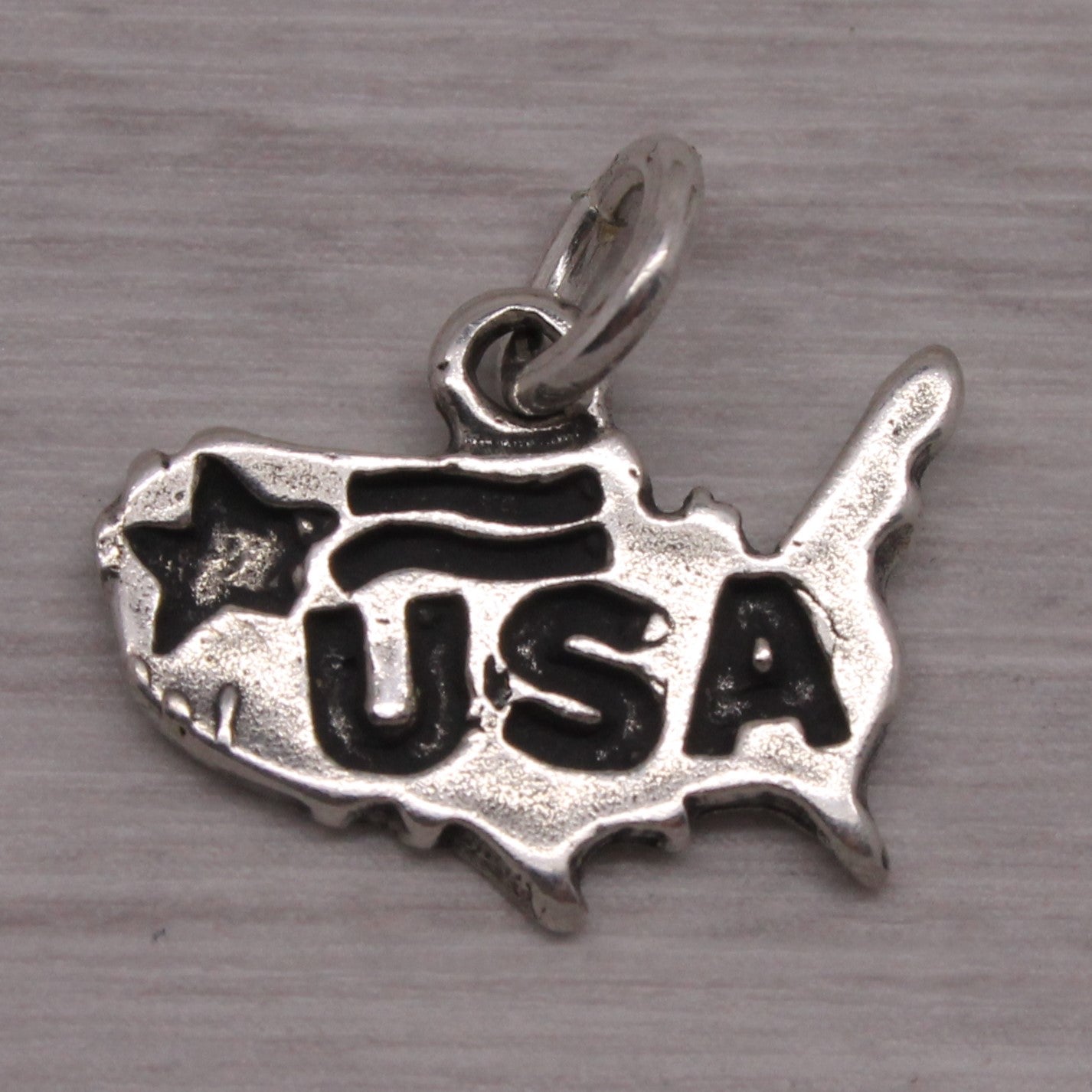 Sterling Silver 925 USA Map of United States of America Country Charm