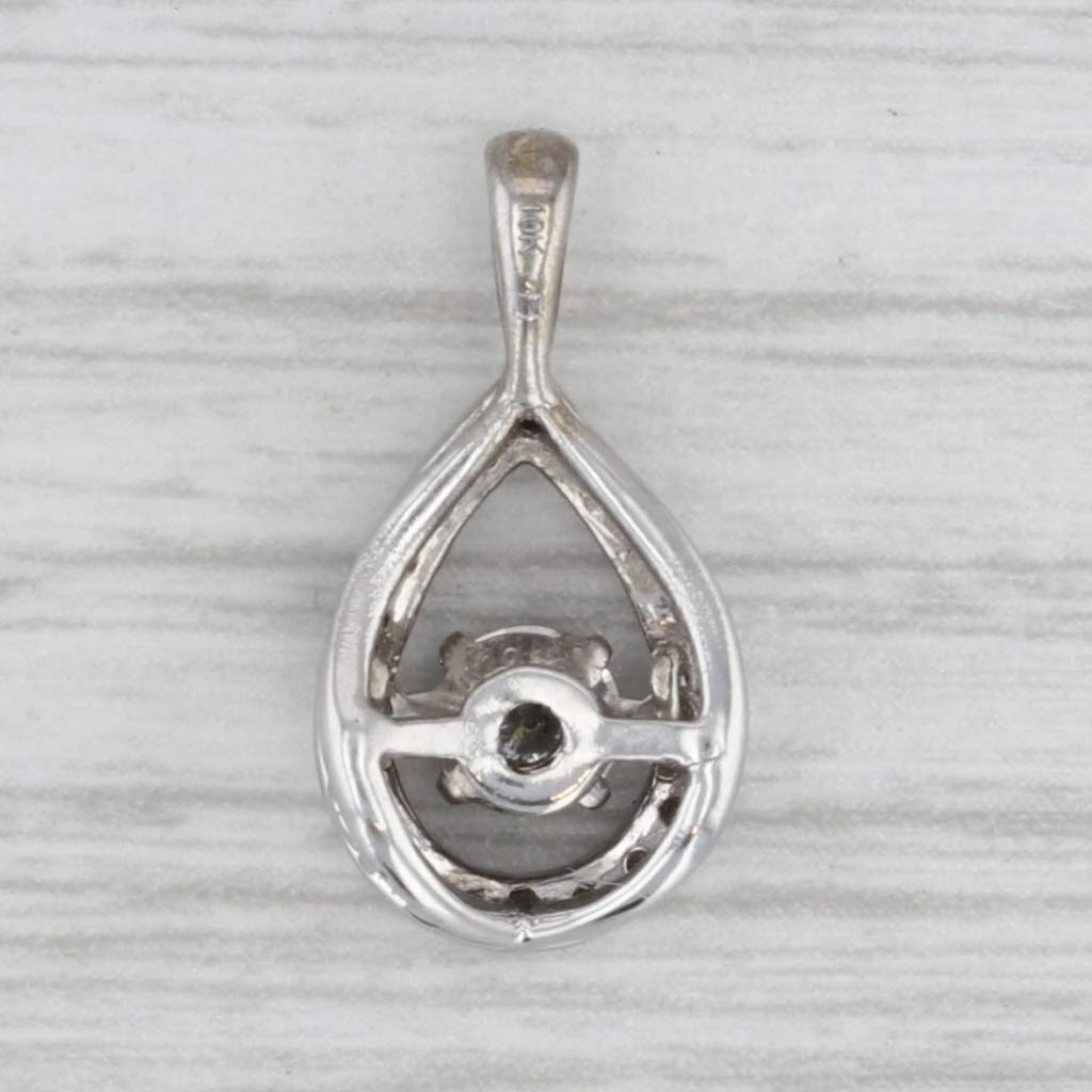 0.24ctw Floating Diamond Teardrop Pendant 10k White Gold Small Drop